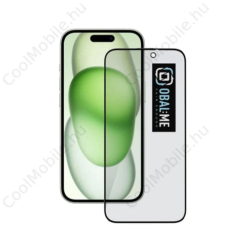 OBAL:ME Privacy 5D üveg kijelzővédő Apple iPhone 15/16 készülékhez fekete