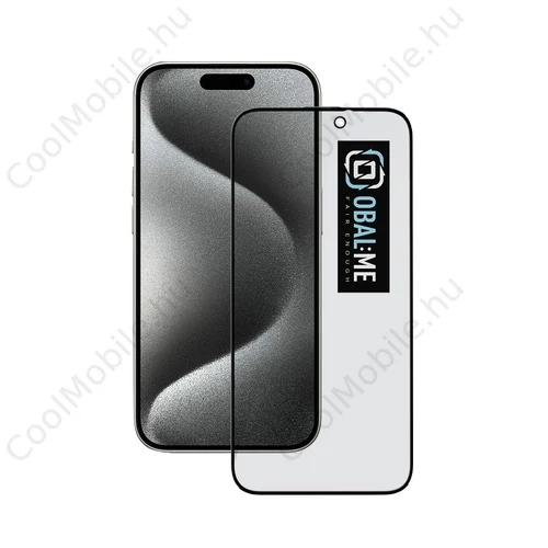 OBAL:ME Privacy 5D üveg kijelzővédő Apple iPhone 15 Pro készülékhez fekete