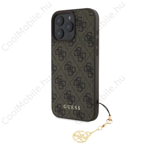 Guess 4G Charm tok iPhone 16 Pro Max készülékhez Tone on Tone barna