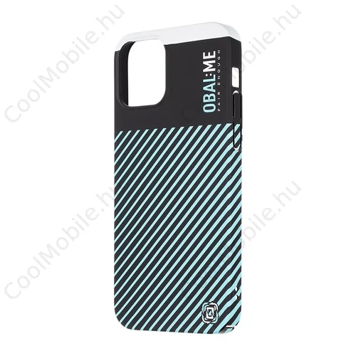 OBAL:ME Flossy Stripes tok Apple iPhone 12/12 Pro készülékhez fekete/égkék