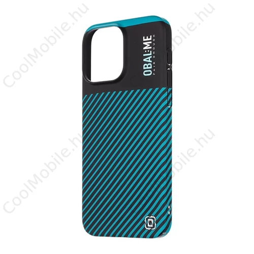 OBAL:ME Flossy Stripes tok Apple iPhone 15 Pro Max készülékhez fekete/türkiz
