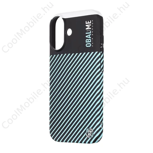 OBAL:ME Flossy Stripes tok Apple iPhone 16 készülékhez fekete/égkék