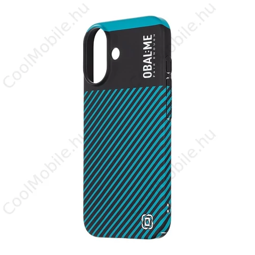 OBAL:ME Flossy Stripes tok Apple iPhone 16 készülékhez fekete/türkiz