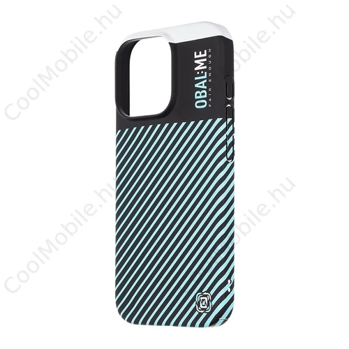OBAL:ME Flossy Stripes tok Apple iPhone 16 Pro készülékhez fekete/égkék