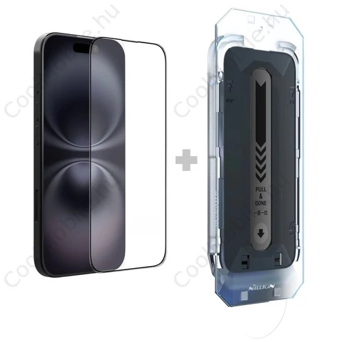 Nillkin Tempered Glass 2.5D CP+ PRO kijelzővédő for Apple iPhone 16 készülékhez fekete (applikátorral)