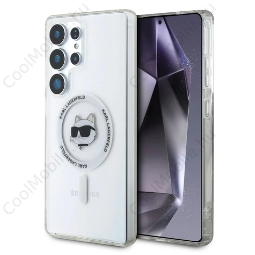 Karl Lagerfeld IML Choupette Head MagSafe tok Samsung Galaxy S25 Ultra készülékhez átlátszó