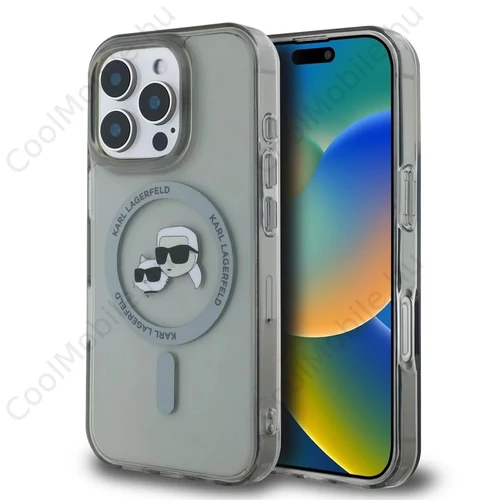 Karl Lagerfeld IML K&CH Heads Metal Frame MagSafe tok iPhone 16 Pro Max készülékhez fekete