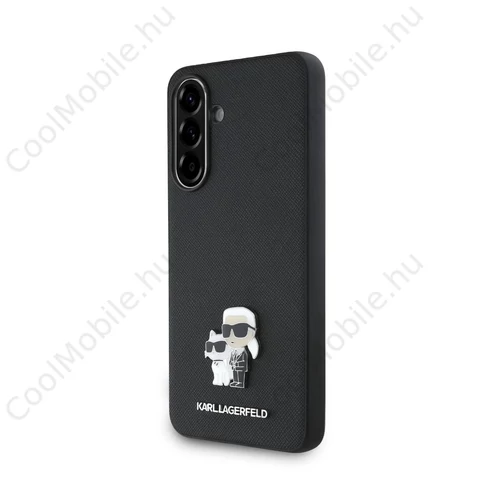 Karl Lagerfeld PU Saffiano Metal Karl and Choupette tok Samsung Galaxy A36 készülékhez fekete