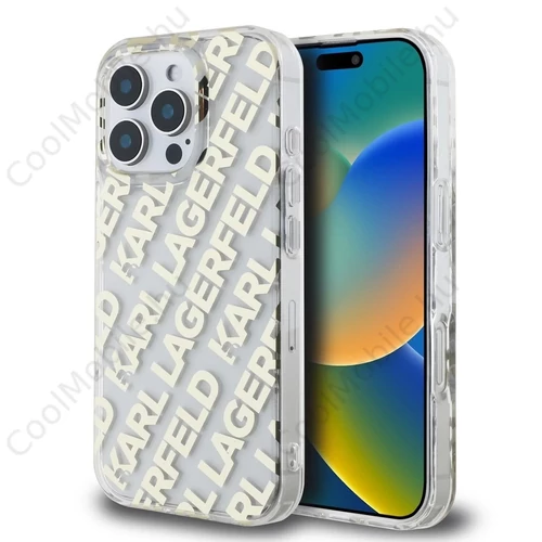 Karl Lagerfeld IML Electroplated Repeated Logo tok iPhone 16 Pro Max készülékhez, arany