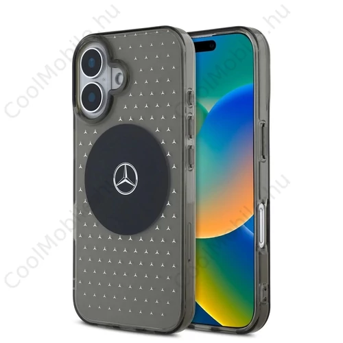 Mercedes PC/TPU Star Pattern MagSafe tok iPhone 16 Plus készülékhez fekete