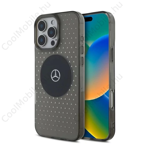 Mercedes PC/TPU Star Pattern MagSafe tok iPhone 16 Pro Max készülékhez fekete