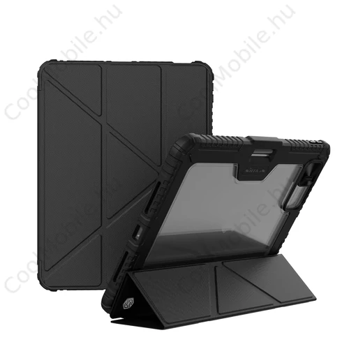 Nillkin Bumper PRO védőtok többszögű tartóval, iPad Pro 13 2024 készülékhez, fekete