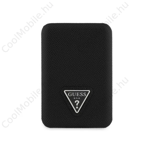 Guess PU Grained Triangle Logo MagSafe hordozható töltő 5000mAh fekete