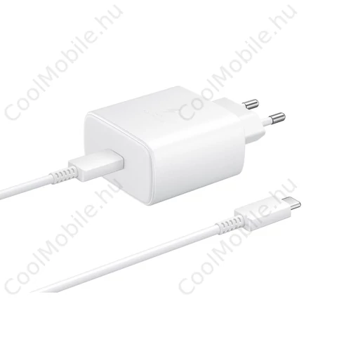 EP-TA845EWE + EP-DW767JWE Samsung 45W utazótöltő + USB-C/USB-C adatkábel fehér - csomagolás nélküli gyártói