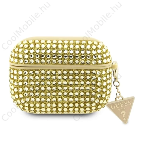 Guess Rhinestones Triangle Metal Logo tok AirPods Pro készülékhez arany