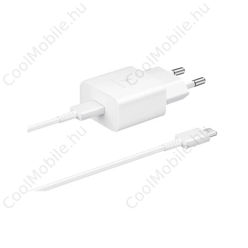 EP-T1510EWE + EP-DA705BWE Samsung 15W utazó töltő + USB-C/USB-C adatkábel fehér (OOB Bulk)
