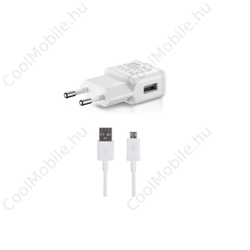 EP-TA200EWE + ECB-DU4EWE Samsung 15W utazó töltő + microUSB adatkábel fehér - csomagolás nélküli gyártói