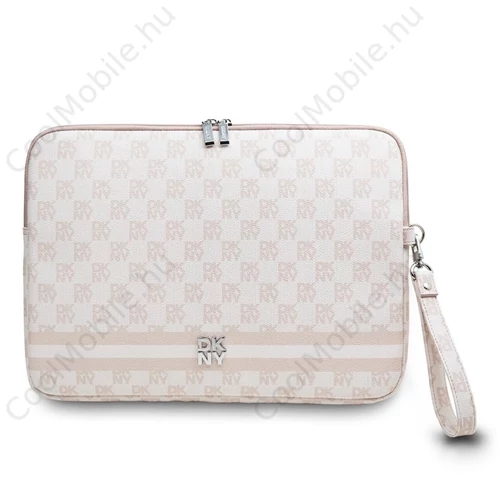 DKNY PU Leather Checkered Pattern and Stripe laptop tok 13/14″ rózsaszín