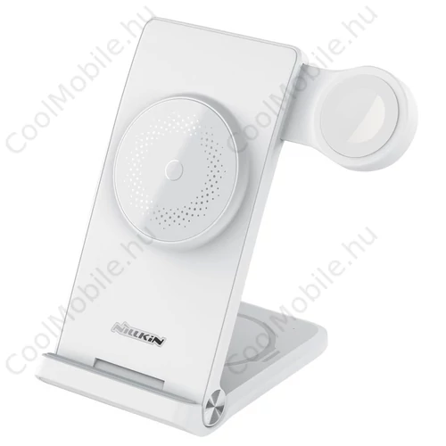 Nillkin PowerTrio 3in1 Vezeték nélküli töltő MagSafe Apple Watch készülékhez fehér (MFI)