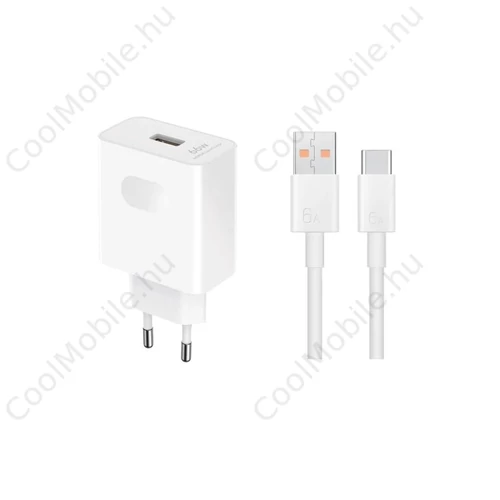 HN-110600E00 Honor Original Travel Töltő 66W + USB-C Adatkábel fehér
