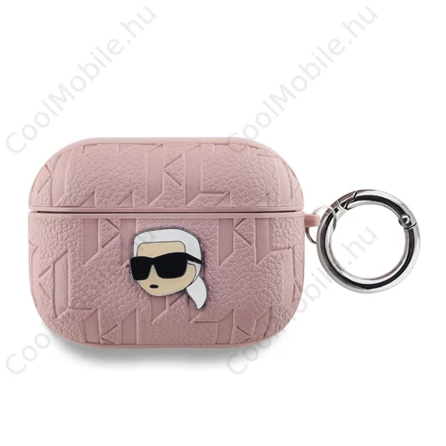 Karl Lagerfeld PU dombornyomott Karl Head tok AirPods Pro készülékhez rózsaszín