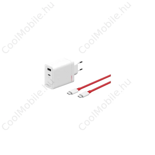 OnePlus SUPERVOOC 120W Dual USB-A + USB-C Utazó töltő + USB-C/USB-C kábel fehér