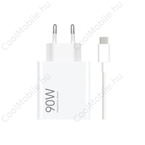 Xiaomi MDY-15-EK USB-A 90W utazótöltő + USB-C 6A adatkábel fehér