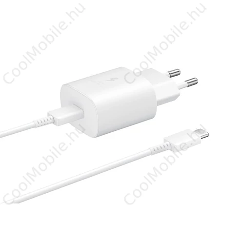 EP-TA800XWE Samsung 25W utazó töltő USB-C adatkábel fehér