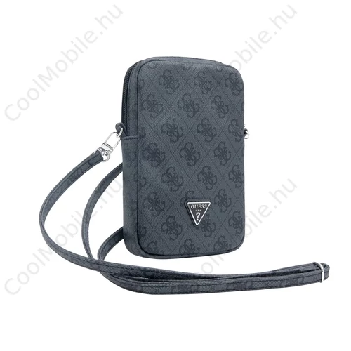 Guess PU 4G Triangle Logo Pénztárca Tok Cipzár fekete