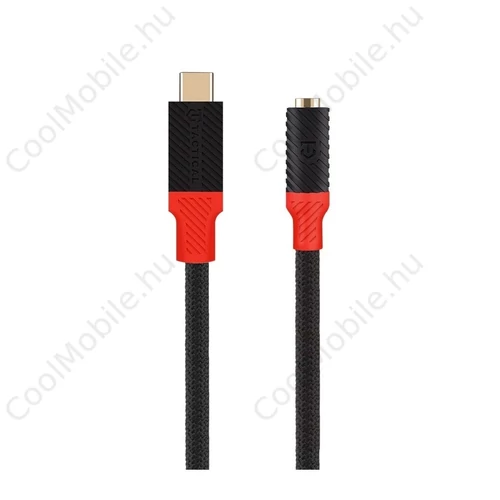 Tactical Pin4Fun adapter USB-C/Jack 3.5mm 0.1m fekete/piros