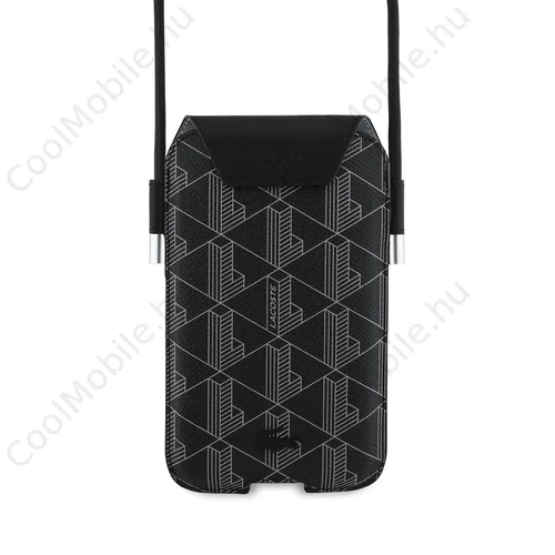 Lacoste PVC Blend Monogram telefon táska XL fekete