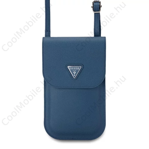 Guess PU Grained Triangle Logo telefon táska kék