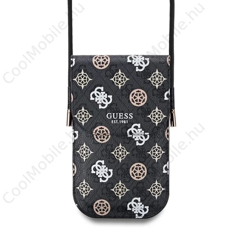 Guess PU 4G Peony Multicolor Telefon Táska fekete