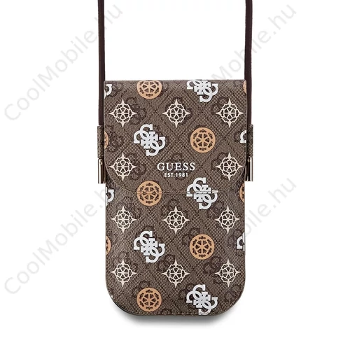 Guess PU 4G Peony Multicolor Telefon Táska Barna