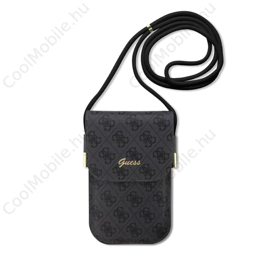Guess PU 4G Metal Logo Script telefon táska fekete