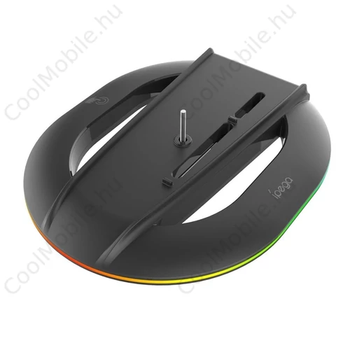 iPega P5S035SAH függőleges állvány (2xUSB-A) RGB megvilágítással PS5 Slim/PS5 Pro készülékhez fekete
