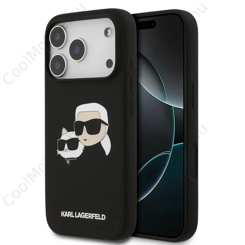 Karl Lagerfeld Liquid Silicone Double Heads MagSafe tok iPhone 17 Pro készülékhez fekete