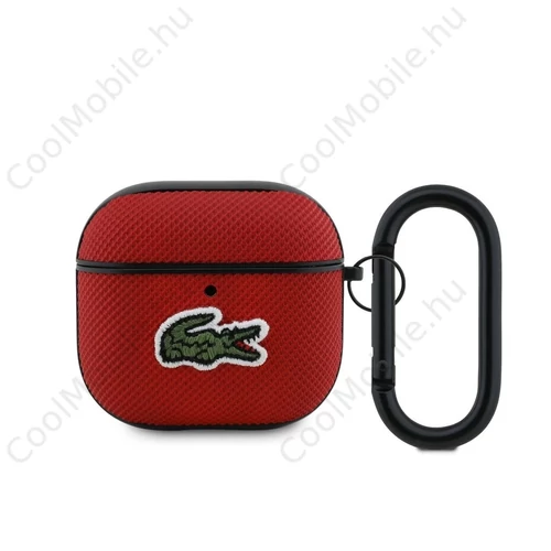Lacoste Petit Pique Croc Logo Patch tok AirPods 4 készülékhez piros