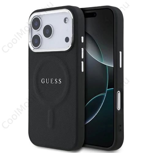 Guess PU Saffiano MagSafe hátsó tok iPhone 17 Pro készülékhez fekete