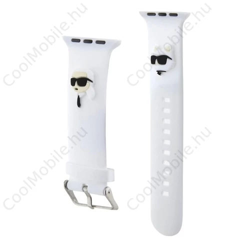 Karl Lagerfeld Karl and Choupette Head NFT szíj Apple Watch 38/40/41 készülékhez fehér (sérült csomagolás)