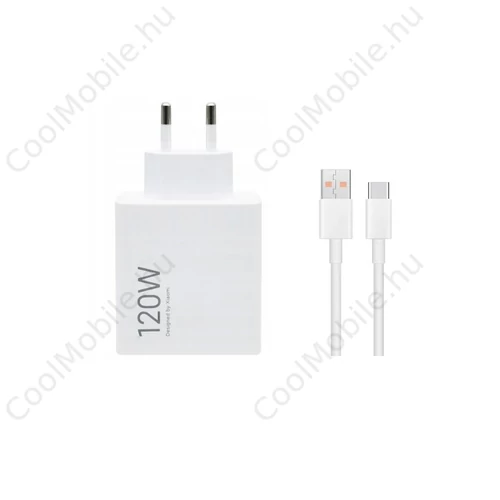 Xiaomi MDY-16-EN USB-A 120W utazási töltő + USB-C 6A adatkábel fehér (Bulk)