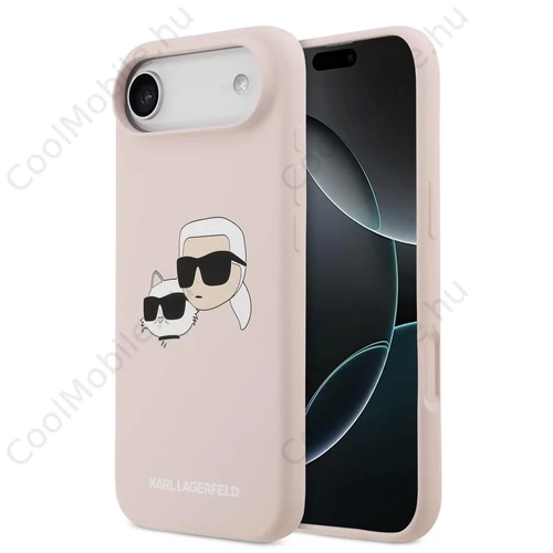 Karl Lagerfeld Liquid Silicone Double Heads MagSafe tok iPhone 17 Air készülékhez rózsaszín