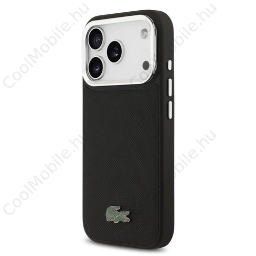 Lacoste Iconic Petit Pique Camera Stand MagSafe tok iPhone 17 Pro készülékhez fekete