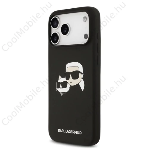 Karl Lagerfeld Liquid Silicone Double Heads MagSafe tok iPhone 17 Pro Max készülékhez fekete