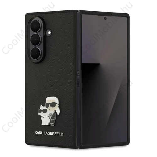 Karl Lagerfeld PU Saffiano Karl and Choupette tok Samsung Galaxy Z Fold 7 készülékhez fekete