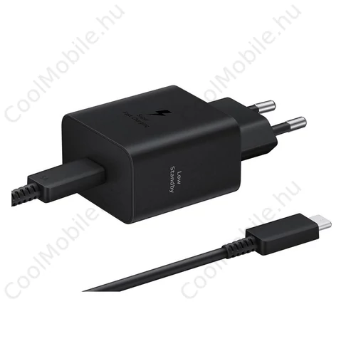 EP-T4511XBE Samsung USB-C 45W utazó töltő + USB-C adatkábel fekete