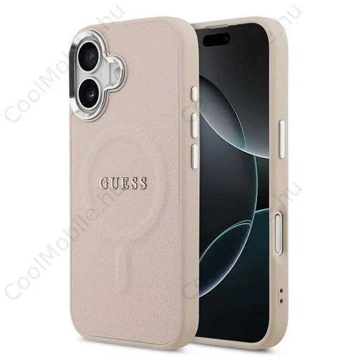 Guess PU Saffiano MagSafe tok iPhone 17 készülékhez rózsaszín