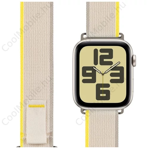 OBAL:ME textil szíj Apple Watch 42-49mm M-L készülékhez bézs/sárga