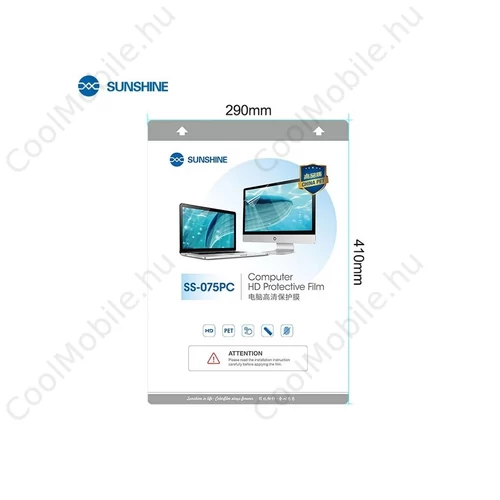 SUNSHINE SS-075PC Hydrogel kijelzővédők 16 hüvelykes tabletekhez, 10 db