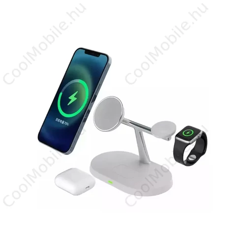 Xprotector 3in1 MagSafe QI vezeték nélküli töltőállvány QC 15W fehér